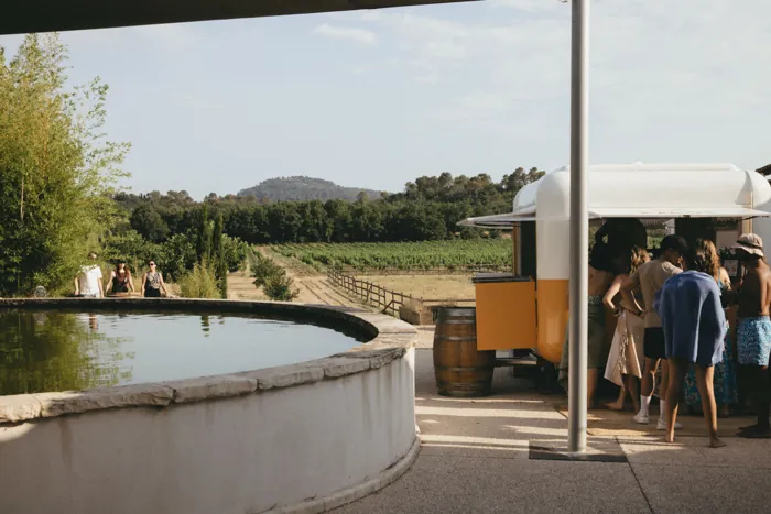 Un domaine entouré de vignes pendant un séminaire d'été